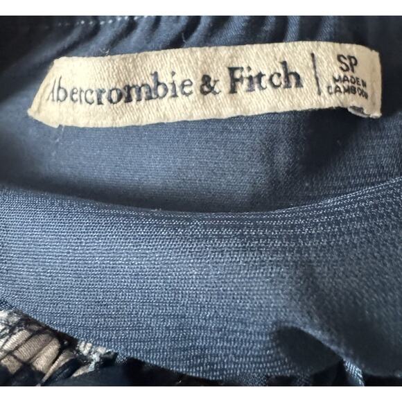 Y2K A&F Floral Midi Dress Smocked Ruffle Blue Boho Romantic Cottagecore Sz SP - Picture 7 of 11